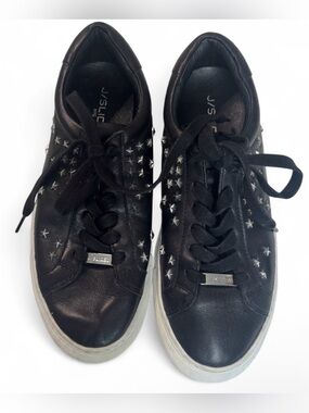 J/SLIDES Leather Star-Studded Sneakers